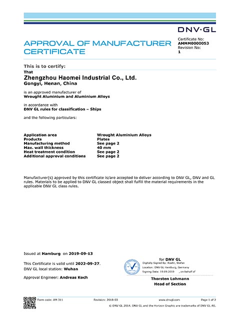 DNV Certificate